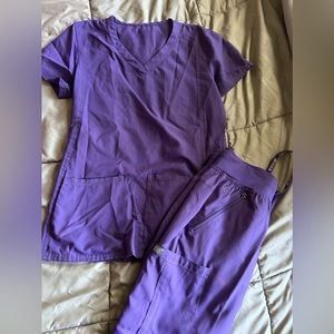 dark purple med couture scrub set (EXTRA SMALL)
